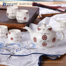 7pcs Red Cheongsam дизайн тонкой керамики китайского стиля чайный сервиз, набор прозрачности чай